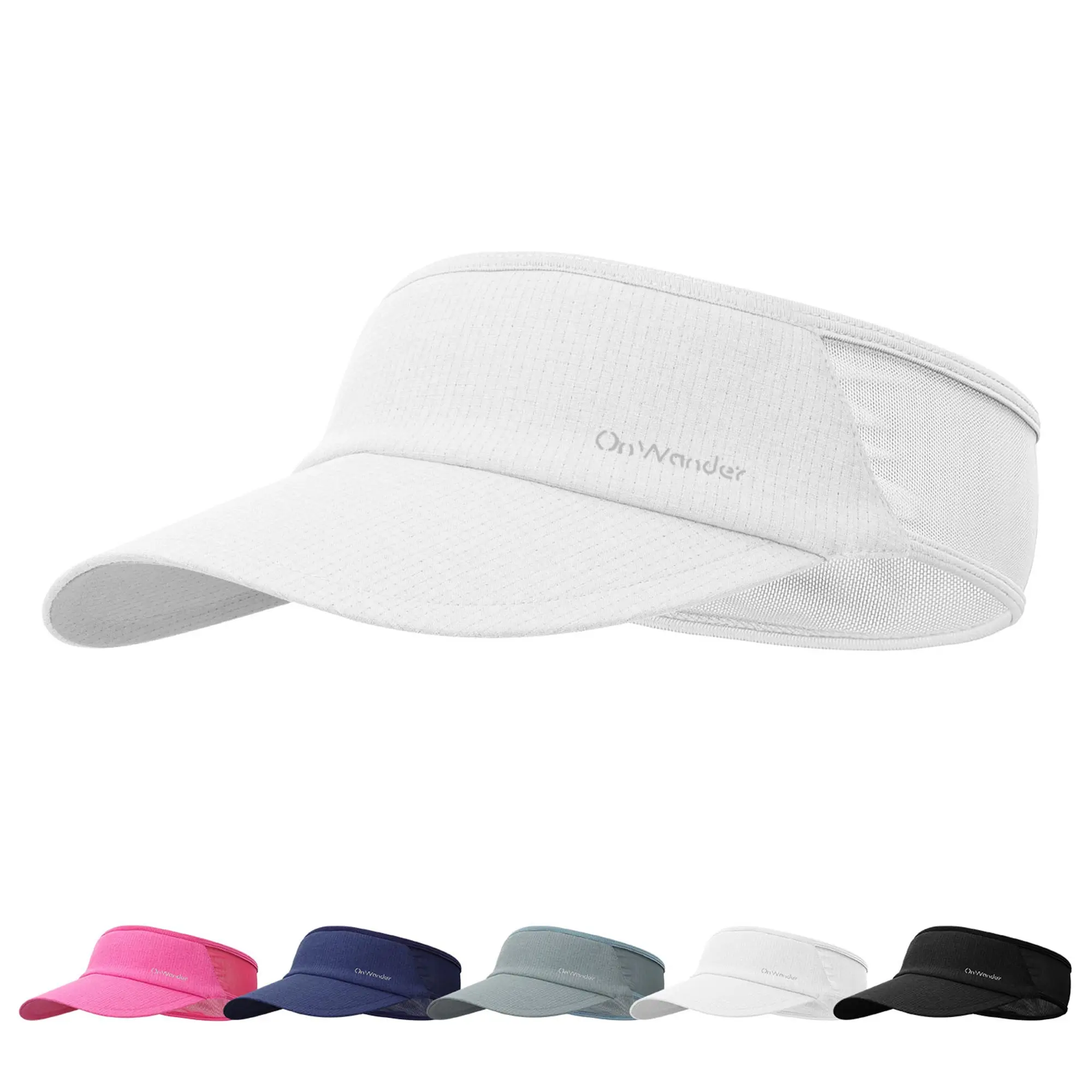 Sport Sun Visor Hat for Women - Lightweight Stretchy Polyester Spandex Quick Dry Sweatband Wrinkle Resistant