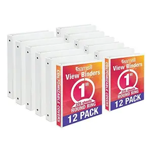 Samsill I008537C 1 in. Economy View Binder - White, Pack of 12