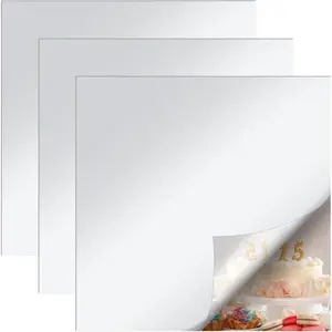 3pcs Two Way Mirror, Acrylic Mirror Wall-Mirror Acrylic 12x12 Inches Sticky Mirrors for Wall Flexible Non Glass Body Mirrors for Bathroom Bedroom Home Decor