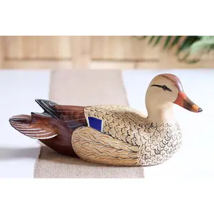 Hand Carved Mallard Hen Full Size Premier Wooden Decorative Duck Decoy