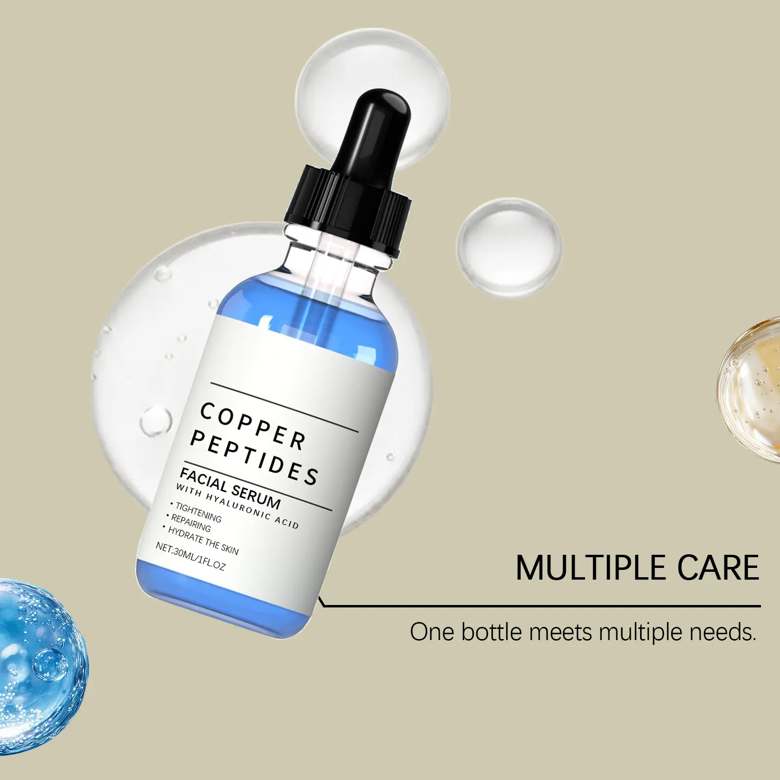 GHK-Cu Copper Peptide Serum with Hyaluronic Acid | Anti-Aging Facial Serum, Deep Moisturizing & GHK-Cu Copper Peptide Serum with Hyaluronic Acid | Anti-Aging Facial Serum, Deep Moisturizing &
