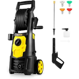 VEVOR Electric Pressure Washer, 2000 PSI, Max 1.65 GPM Power Washer w/ 20 ft Hose Reel, 4 Quick Connect Nozzles, Foam Cannon, Portable to Clean Patios, Cars, Fences, Driveways, ETL ListedVEVOR Super Brand Day