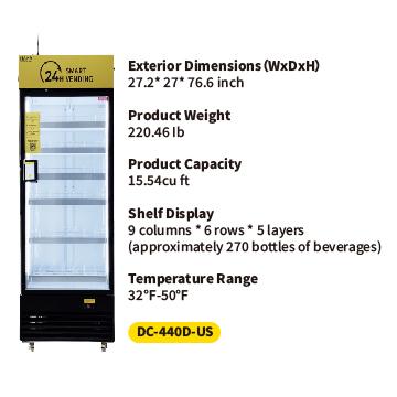 Vending Machine，HAHA Vending DC-440D Combo Vending Machine,Smart Refrigerated Vending Machine with Touch Card Reader