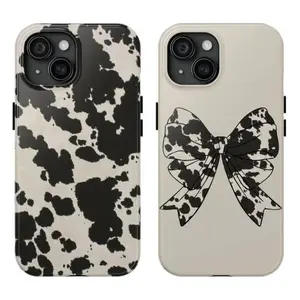 Western Phone Case , Black Cowhide, Cowboy Gifts, Western Matching for Couple - Phone Cases Phone Cover Hard Case Tough 2-piece Durable Rubber | Phone Case Suitable for Iphone