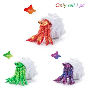 3D Printed Fun Hermit Crab Model, Detachable Jointed Figure, Indoor Outdoor Decor, Aquarium Theme Decoration, Perfect Gift for Holidays