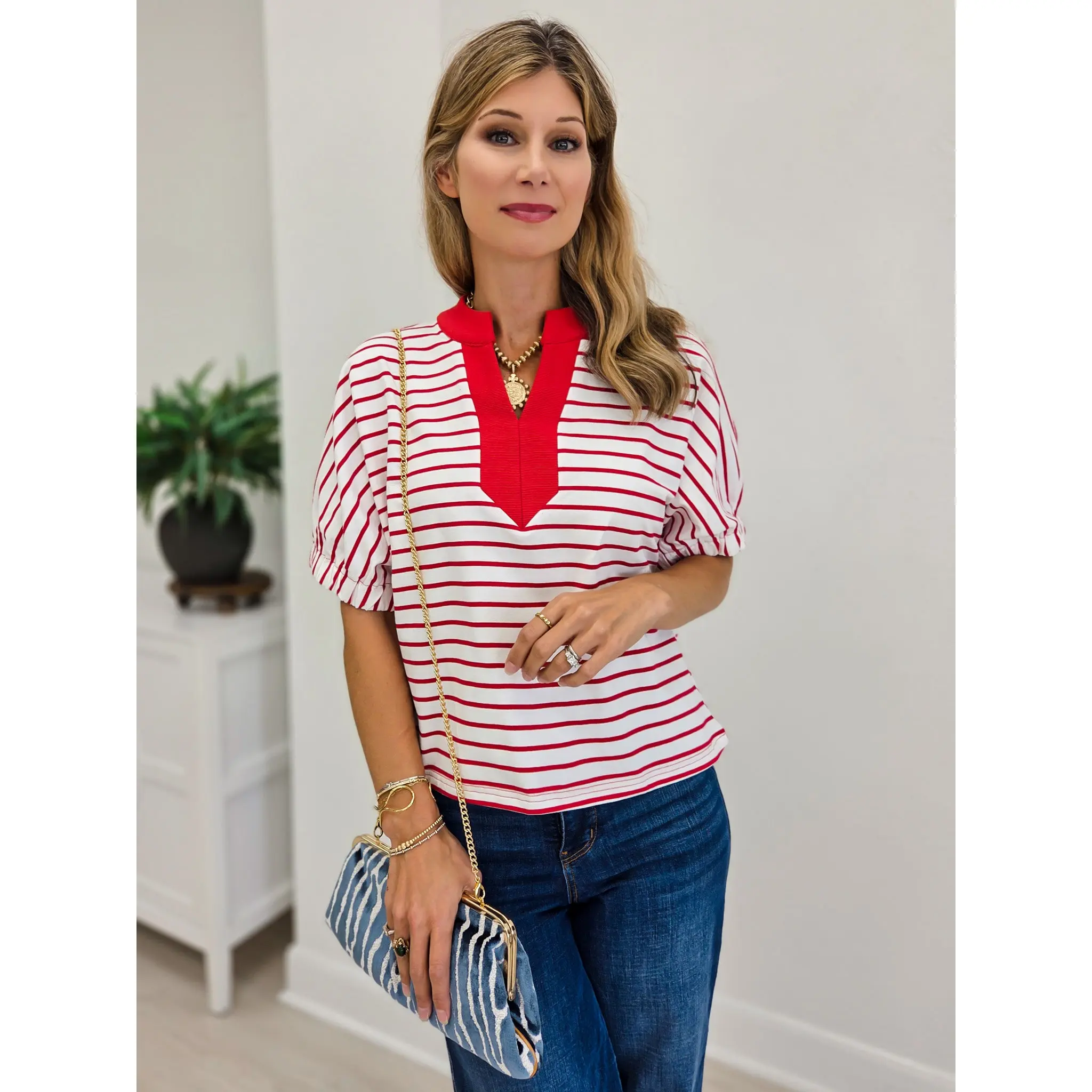 Stripe Dolman Sleeve Oversized Knit Top