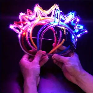 25 pcs LED Crown Headpiece with 3 Flashing Modes Light Up Hairband Graduation Party Concert Photography Props Birthday Halloween Christmas Wedding Party Supplies Masks
