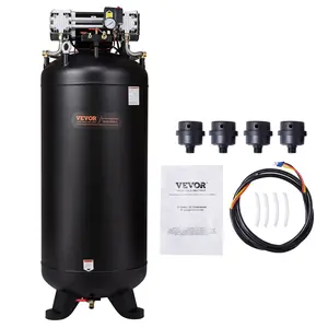 VEVOR 80 Gallon Air Compressor, 6.5HP 15.5SCFM90 PSI, 145PSI Oil Free Stationary Air Compressor Tank, 86dB Ultra Quiet Compressor for Industrial Manufacturing, Construction Sites, Auto Repair