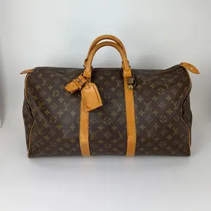 Pre-owned Louis Vuitton canvas Luggage Keepall 50 Monogram Duffle Bag Vintage Luggage