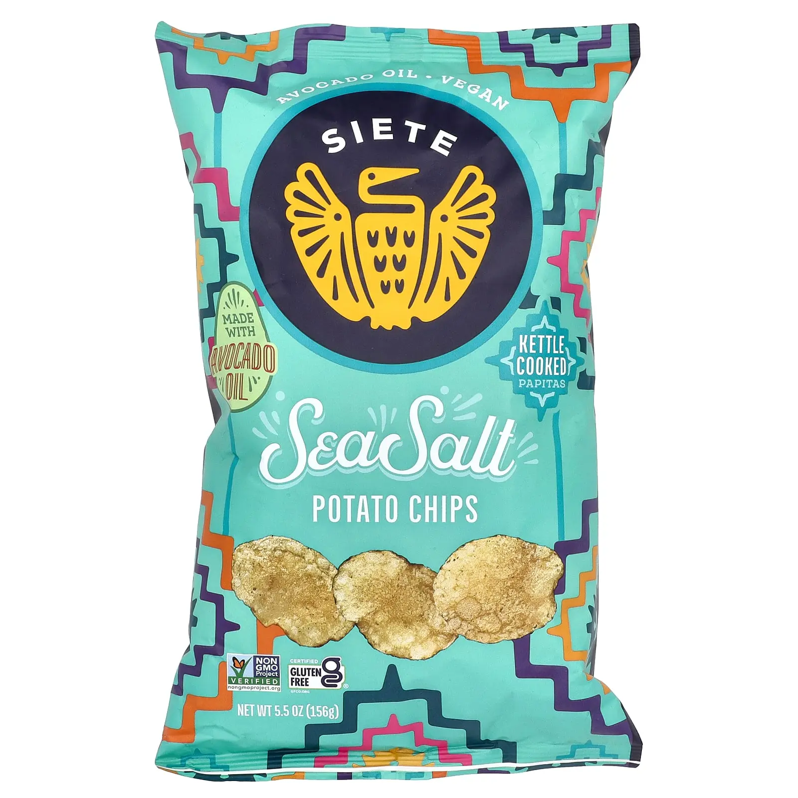 Siete Kettle Cooked Potato Chips, Sea Salt, 5.5 oz (156 g)
