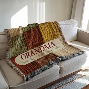 Grandmother Woven Blanket, Custom Grandma Throw, Grandma Gifts, Gifts for Grandma, New Grandma Gift, Grandma Gifts from Grandkids with Names