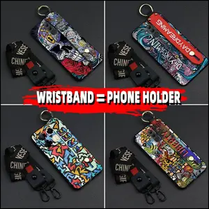 Kickstand Back Cover Phone Case For infinix Note40 Pro/Pro+/X6851/B/X6850 Waterproof Lanyard Anti-knock protective Durable Wrist Strap Anti-dust Fashion Design Soft case Graffiti