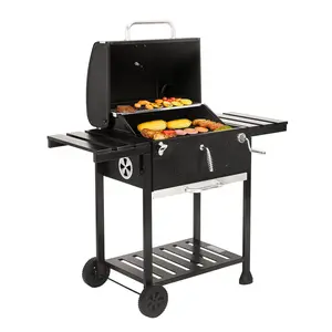 Royal Gourmet 24-Inch Movable Charcoal BBQ Grill with Foldable Side Tables, Patio grilling, Grill Charcoal, Outdoor Grills & Smokers