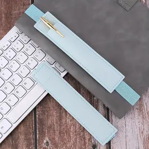 Adjustable Elastic Leather Tablet Capacitive Pen Holder, Conference Book Clip, Steel Pen Stand, Notebook Organizer, Office Supplies