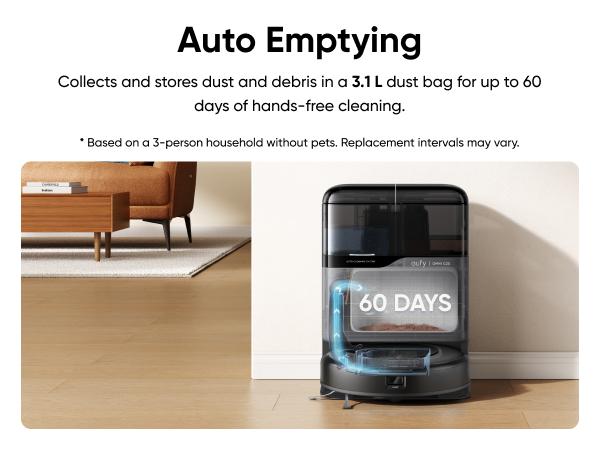 eufy C20 Omni Robot Vacuum, Robot Vacuum and Mop Combo, Self Emptying, Auto Mop Washing and Auto Drying for hands-free cleaning, 3.35-Inch Ultra-Slim Body, 7000 Pa Powerful Suction, All-in-One Station, Cleaner Machine Cleaner Cordless