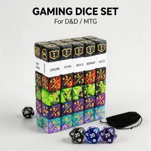 63-Piece Magic: The Gathering Dice Markers and Symbols Set – Six-Sided Dice Set