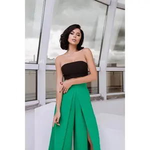 Alexa Black Formal Crop Top