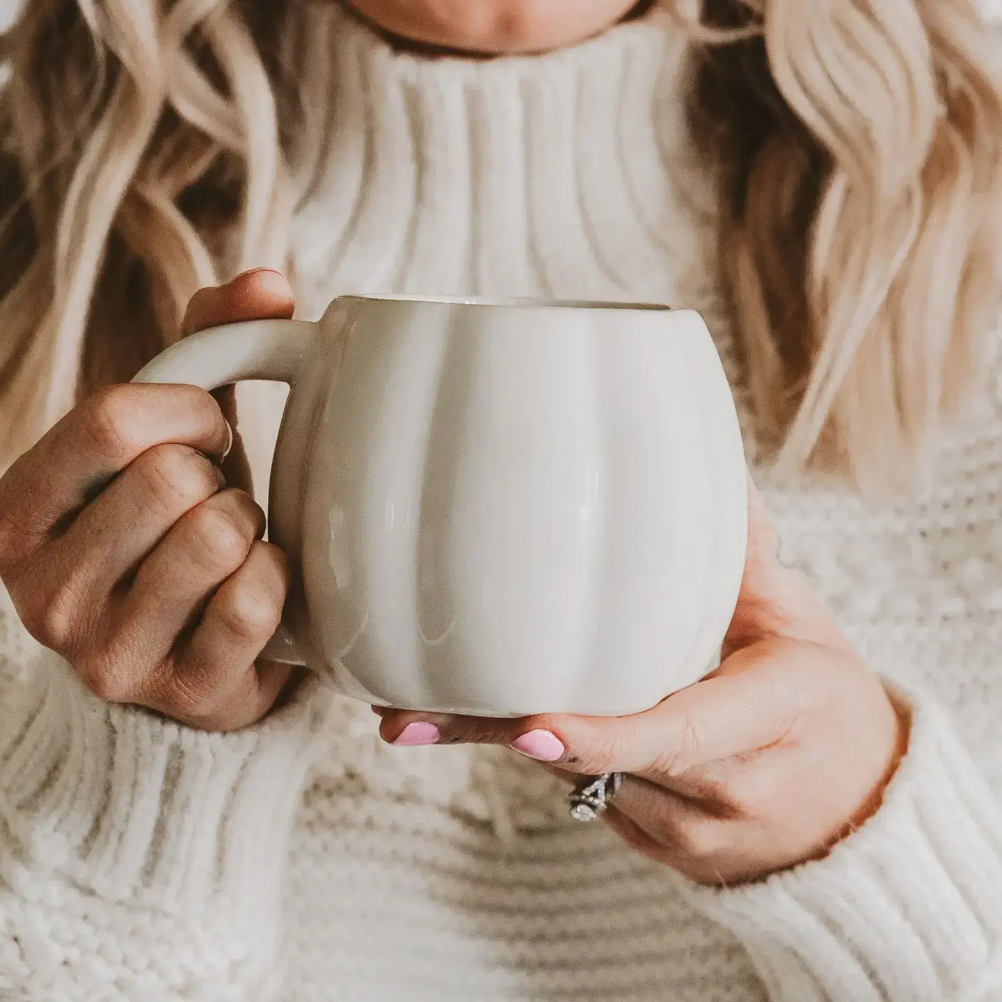 Cream Pumpkin Fall Coffee Mug
