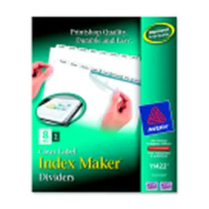 Avery 11 x 8.5 In. Index Maker Reinforced Edge Label Divider, Clear, Pack of 5, 8 Tab