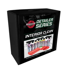 Renegade Products | Interior Clean Package Kit – Complete Car Interior Cleaning Set for Leather, Vinyl, Fabric, Carpet & Glass | Includes Cleaners, Protectants & Towels