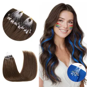 GOO GOO Micro Link Remy Human Hair Extensions 14-24Inch 50g-50s/30g-25s/100g-100s, Cold Fusion, Invisible Remy Hair, Glueless Micro Loop Micro Ring Hair Extensions Silky Straight Natural Micro Bead Hair Extensions summer hairstyles #DealsForYouDays