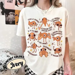 Funny Steve Le Poisson Comfort Colors Shirt, Orange Fish Steve T Shirt, Funny Meme Tee, Cute Cartoon Fish Shirt ZVW