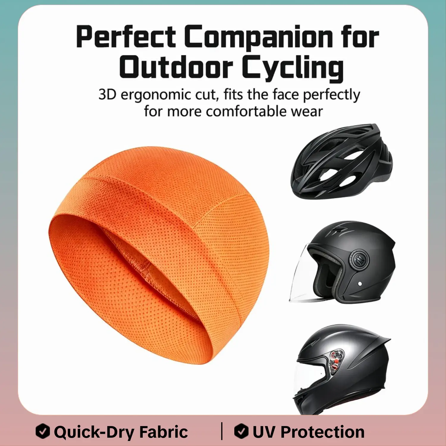 Unisex Wear Nylon Ice Silk Outdoor Sports Hat - Stretch, Mesh Ventilation, Quick-Dry, Windproof, UV UPF50+, Breathable, Lightweight, 1-Size, Detachable Neck Flap Bicycle Helmet Liner Sunshade Cap for Cycling Sport/Hiking, Adults, Mesh Vented, Running