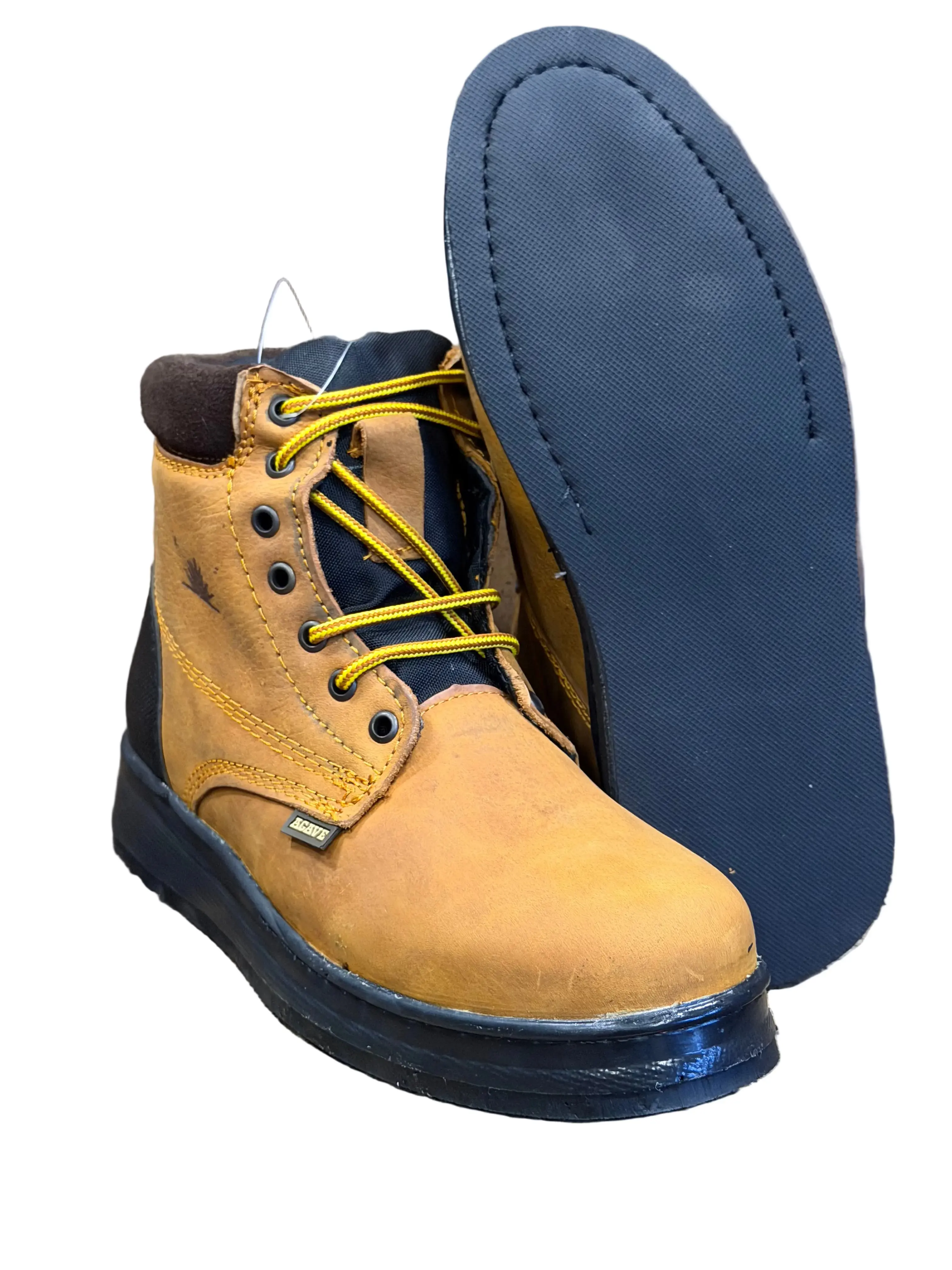 Men's Leather Work Boots – Soft Toe, Slip-Resistant, Lightweight Lace-Up Safety Boots