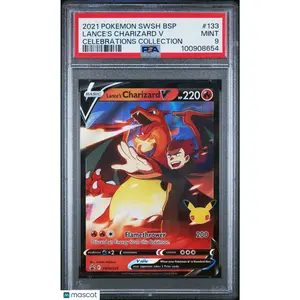 2021 Pokemon Swsh Black Star Promo Celebrations #133 Lance's Charizard V PSA 9