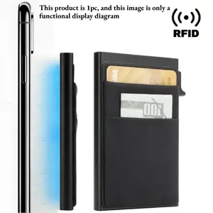 Magnetic aluminum alloy card holder, automatically ejecting business card box, anti-theft brush, anti demagnetization, RFID card holder, metal card clip