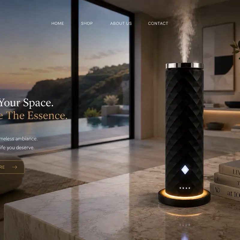 Waterless Scent Diffuser Luxury Hotel Style Cold Air Diffuser Oil Machine for Home 1000 Sq Ft Coverage Quiet Nebulizing Aromatherapy with Remote Elegant White Design
