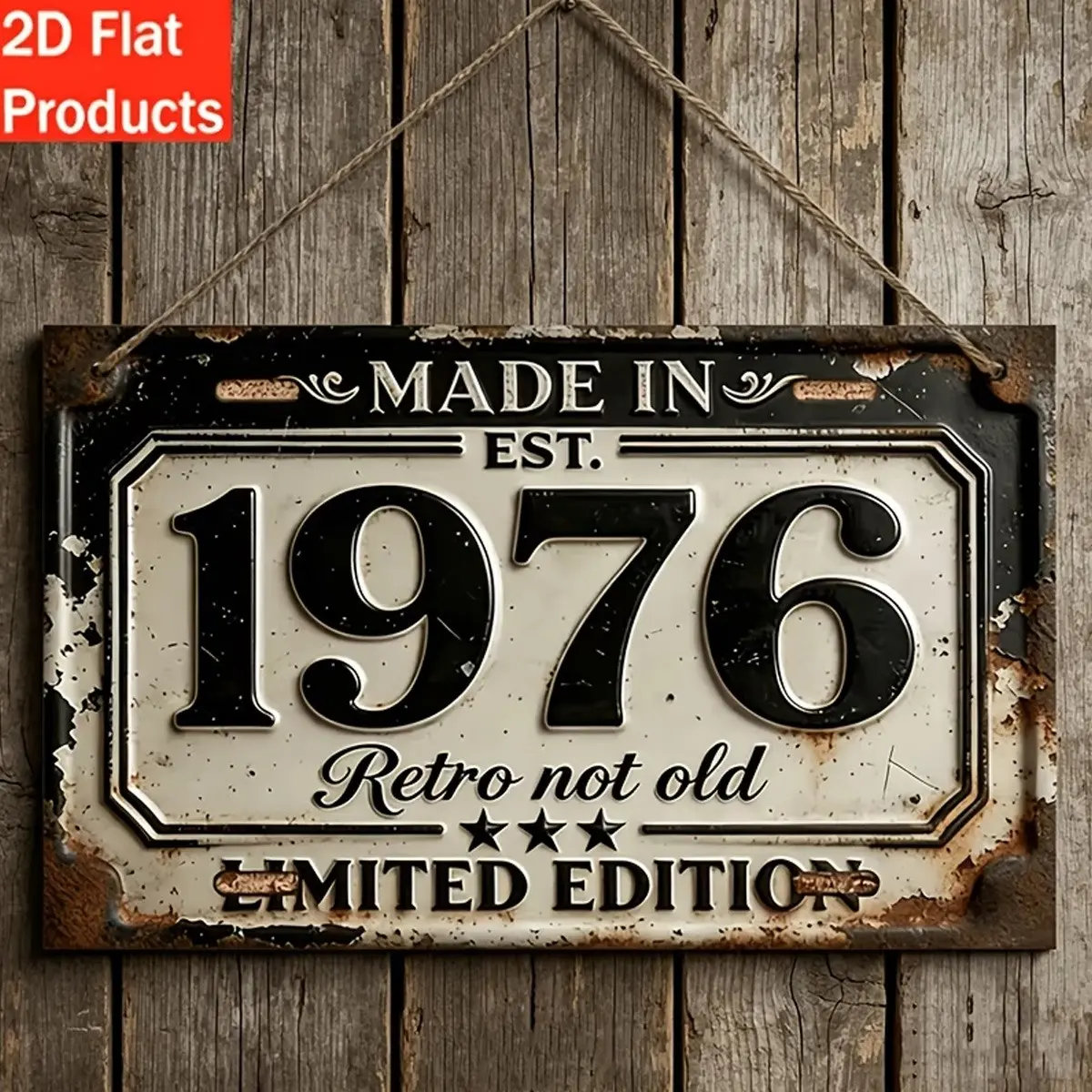 1976 Vintage Wooden Sign, Home Signboard, Retro 50th Birthday Gift, Vintage Decor for Home Gifts, Home & Man Cave Decor, Rectangular Wooden Plaque, Wall-Mountable, Limited Edition