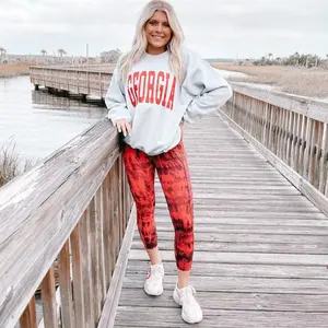 Georgia Distressed Crewneck, Trendy Crewneck, Oversized Crewneck, Gift for Her, Aesthetic Sweatshirt honey  crewneck