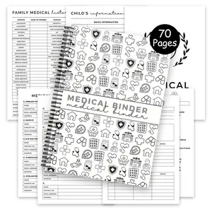 Medical Records Composition Notebook - 70 Pages for Tracking Family Medical Records, Doctor Information & Important Health Notes