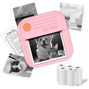 [Mini Printer] Wireless Mini Printer, Ink Free Sticker Printer Intelligent Portable Receipt Printer, Suitable for Photos, 1200mAh,4.44Wh,Diaries,,suitable for giving to family/friends/partners/young people, traveling and outdoor adventures，