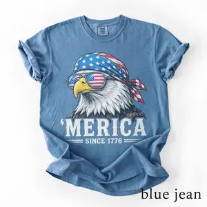 Comfort Colors Merica Eagle Shirt, Patriotic Eagle Tee, American Flag Bandana Shirt, USA Since 1776 Top, Fourth Of July Gift