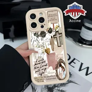 Compatible with iPhone 16 15 Pro Max Plus 14 13 12 11 X XR Faith Cross Rugged Durable shockproof Anti-Scratch soft Silicone case