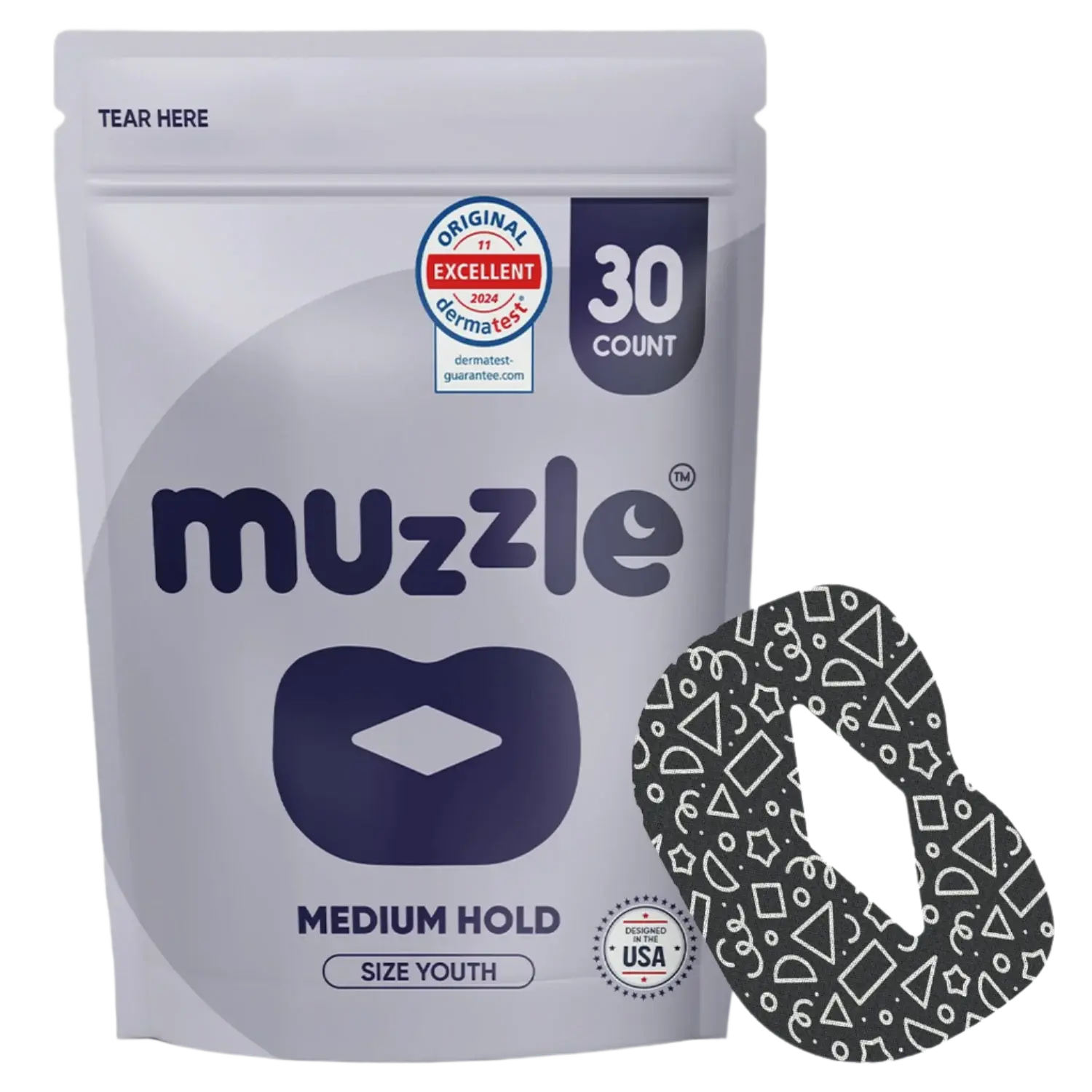 Muzzle Ultra Breathable Sleep Tape for Youth – Medium Hold (30 Count) Muzzle Ultra Breathable Sleep Tape for Youth – Medium Hold (30 Count)