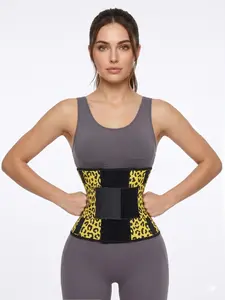 Women's Leopard Print Shapewear Belted Design, Strong Support Postpartum Slimming Fitness Wrap, All-Season Wearable Comfort
