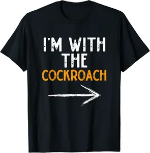 I'm With The Cockroach Last Minute Costume Halloween Couple T-Shirt - Viqarfaroo Shop 72B0BGF4QXQ5