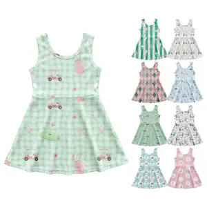 Girls Dress Kids Toddler Girl Baseball Golf Football Tank Dress Baby Sleeveless Zipper A-line Athletic Dresses Game Day Clothes