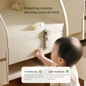 5/10PCS Baby Safety Drawer Lock| No Drill Short Lock, Anti-Opening for Drawers & Doors, Toddler Proof Safety Lock