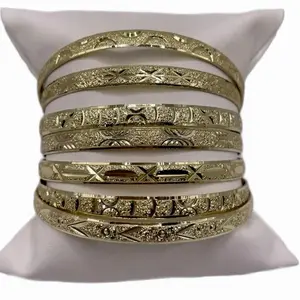 Real Gold Filled 4 Bracelets Set of 4 with Elegant Layered Design for Women 14k Gold Filled Bangle Set Available Sizes 0 to 8