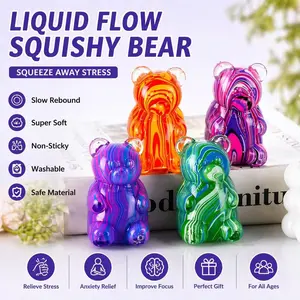 Liquid Flow Slow Rebound Stress Relief Toy, Squeeze Bear Fidget Toy, Pressure Release Small Object, Perfect for Anxiety Relief