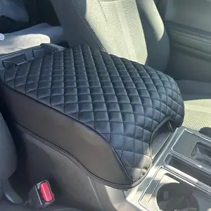 Center Console Cover for Ford F150 2015-2020 / F250 F350 F450 2017-2022 and Expedition 2018-2024 Leather Arm Rest Box Lid Middle Console Cover Armrest Box Protective Cover(Bucket Seat Only)