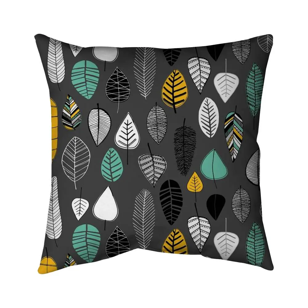 360 Stand 5541-1616-MI74 16x16 in. Leaves Print Pillow with Polyester Fill - Botanical Look, Nature Theme, Bedroom Use, Floral Home Decor, Botanicals Standard Pillows, Eco-Friendly, Vibrant, Interior Design, Leaves Illustration