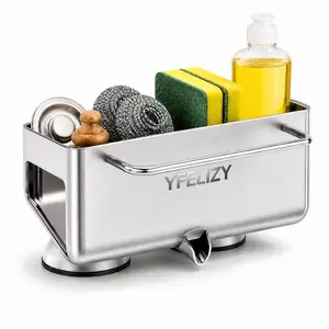 YFELIZY Kitchen suction-type draining rack, sink cleaning tool rack, faucet sink dishwashing soap and steel wire ball  rack,  rack Under Bed XXL Storage Organizer with Wheels