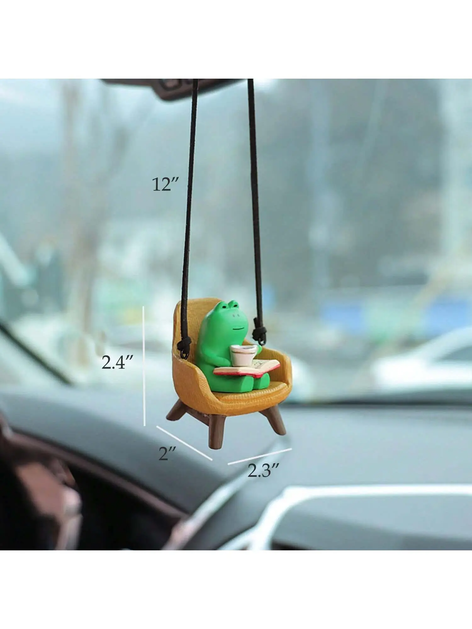 ​​【Adorable & Soothing】Cartoon Frog on Sofa Car Hanging Charm | Multi-Scene Decorative Figurine for Desktop & Car – Pocket-Sized Fairy Tale Magic～​