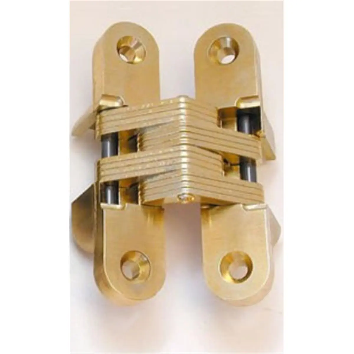 212 MAIN Satin Brass Invisible Door Hinges, Hidden Hardware for 3/4" Thick Wood Doors, Marine & Interior Use, 1/2" x 23/64" x 2-3/8", Concealed Hinges, Mortise-In, Totally Concealed