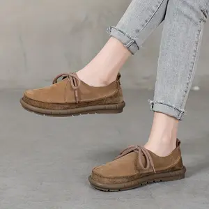 Women's Casual Flat Shoes Women's Soft Sole Shoes Women's Leather Shoes
